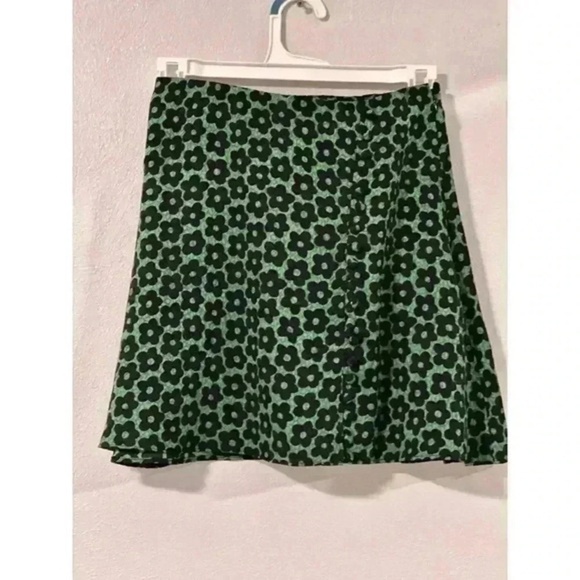 Urban Outfitters Womens Skirt Green Floral A-Line Button Front Bohemian Sz S - Picture 11 of 11